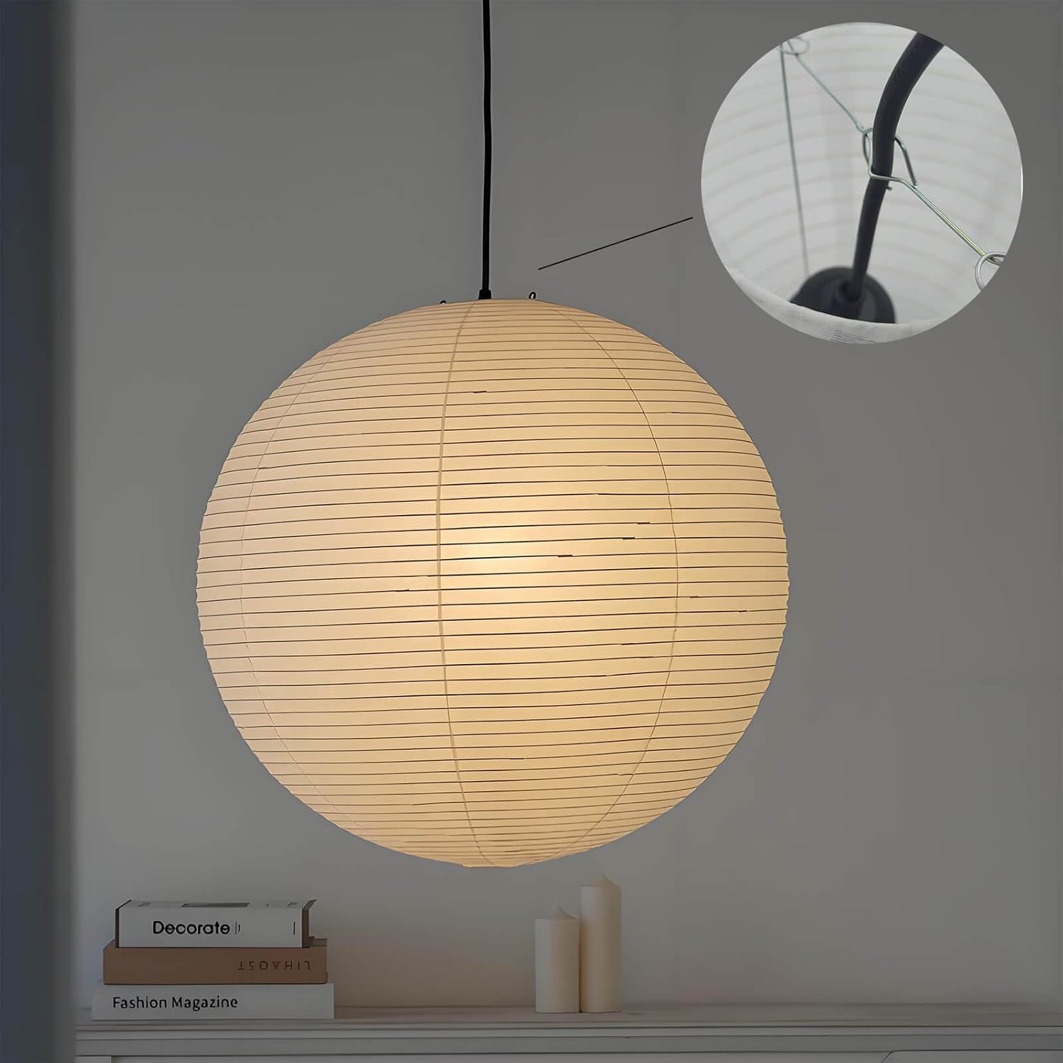 White Paper Lamp Shade,12 Oval Paper Lantern Lights,Pendant Light Lamp Shade For Paper Lamp Hanging and Home Decor